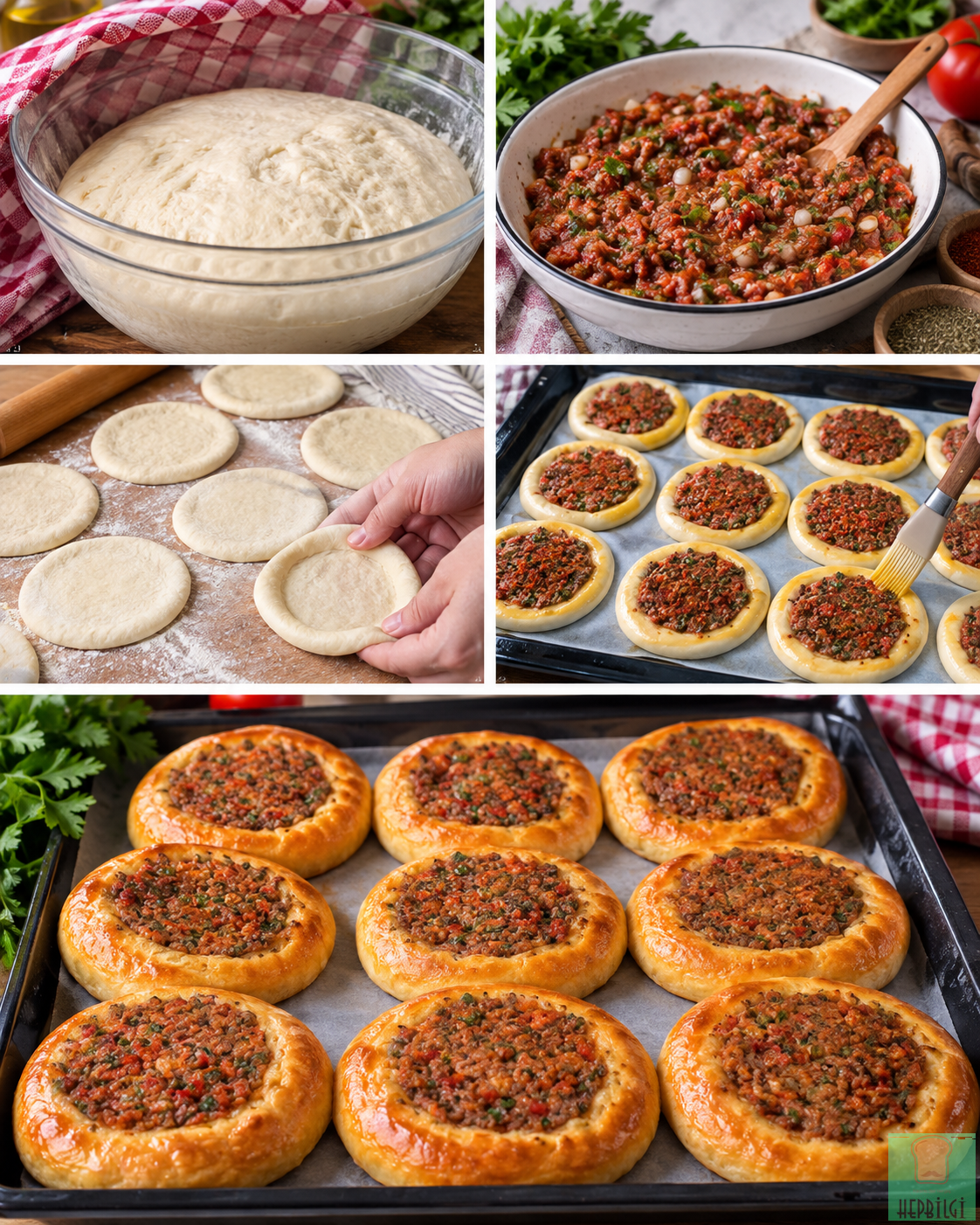 250 Gram Kıymayla 1 Tepsi Lahmacun Tarifi - 1