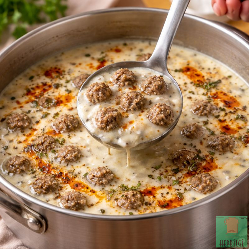 Yoğurtlu Misket Köfteli Çorba Tarifi - 1