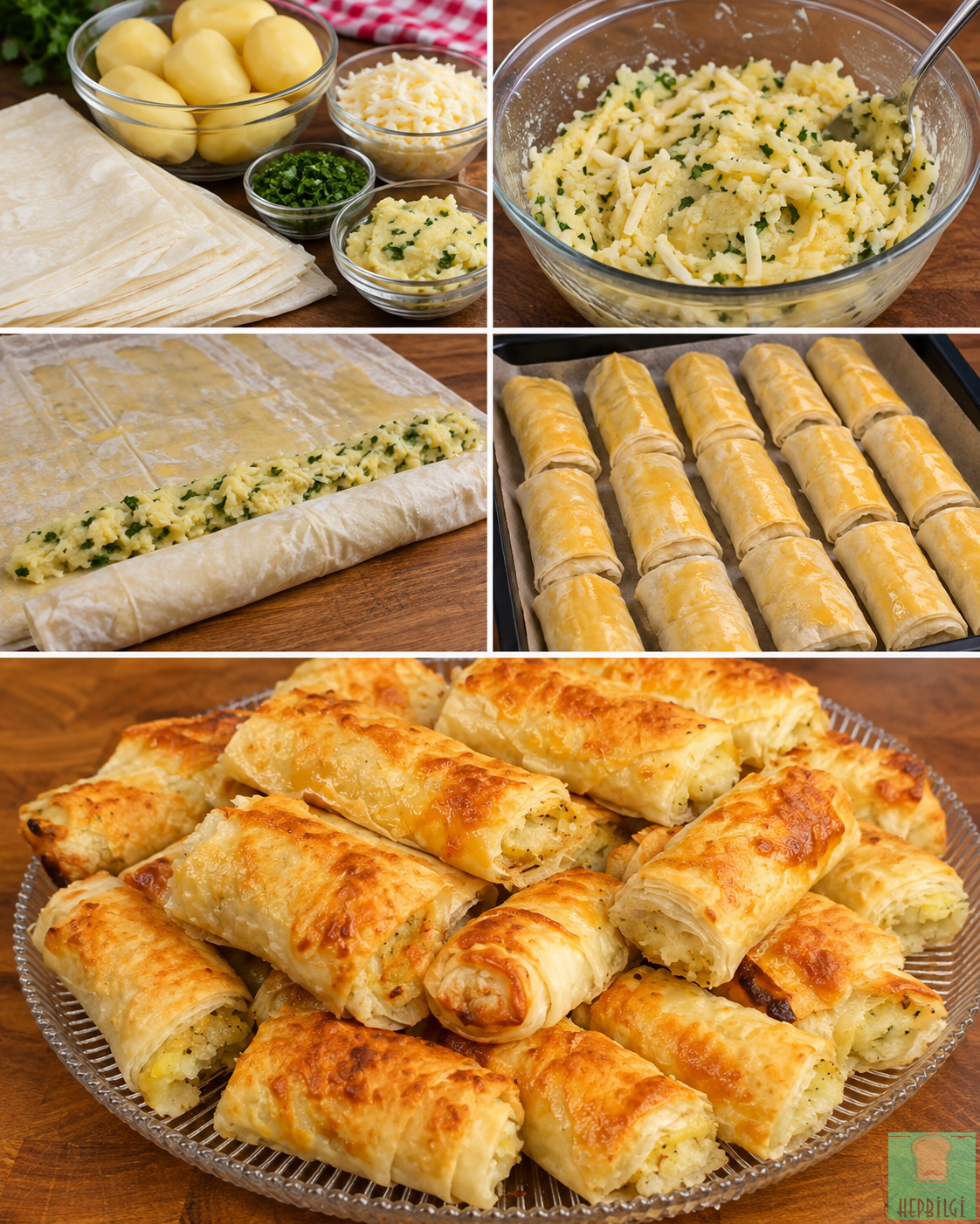 2 YUFKAYLA KOCA BİR TEPSİ PATATESLİ BÖREK - 2