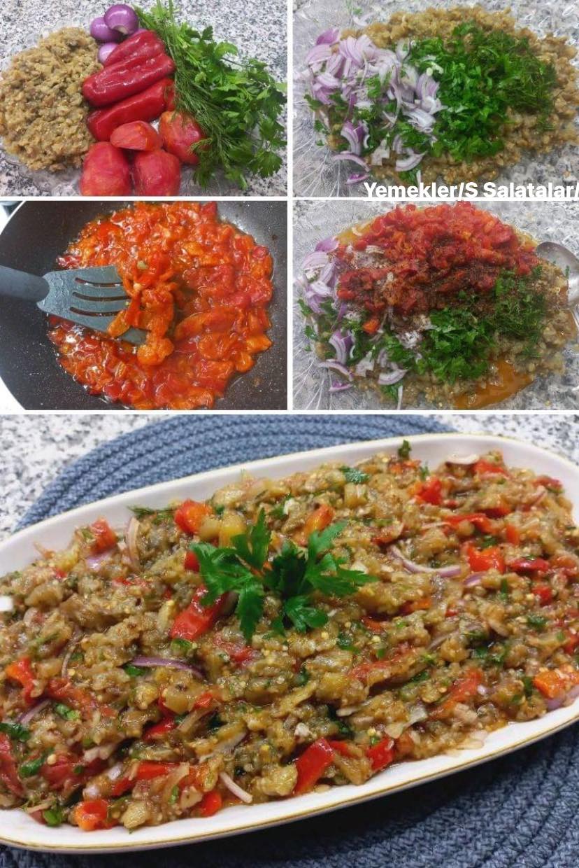 Közlenmiş Patlıcan Salatası - 1