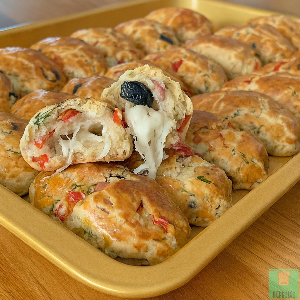  Zeytinli Dereotlu Peynirli Poğaça Tarifi - 2