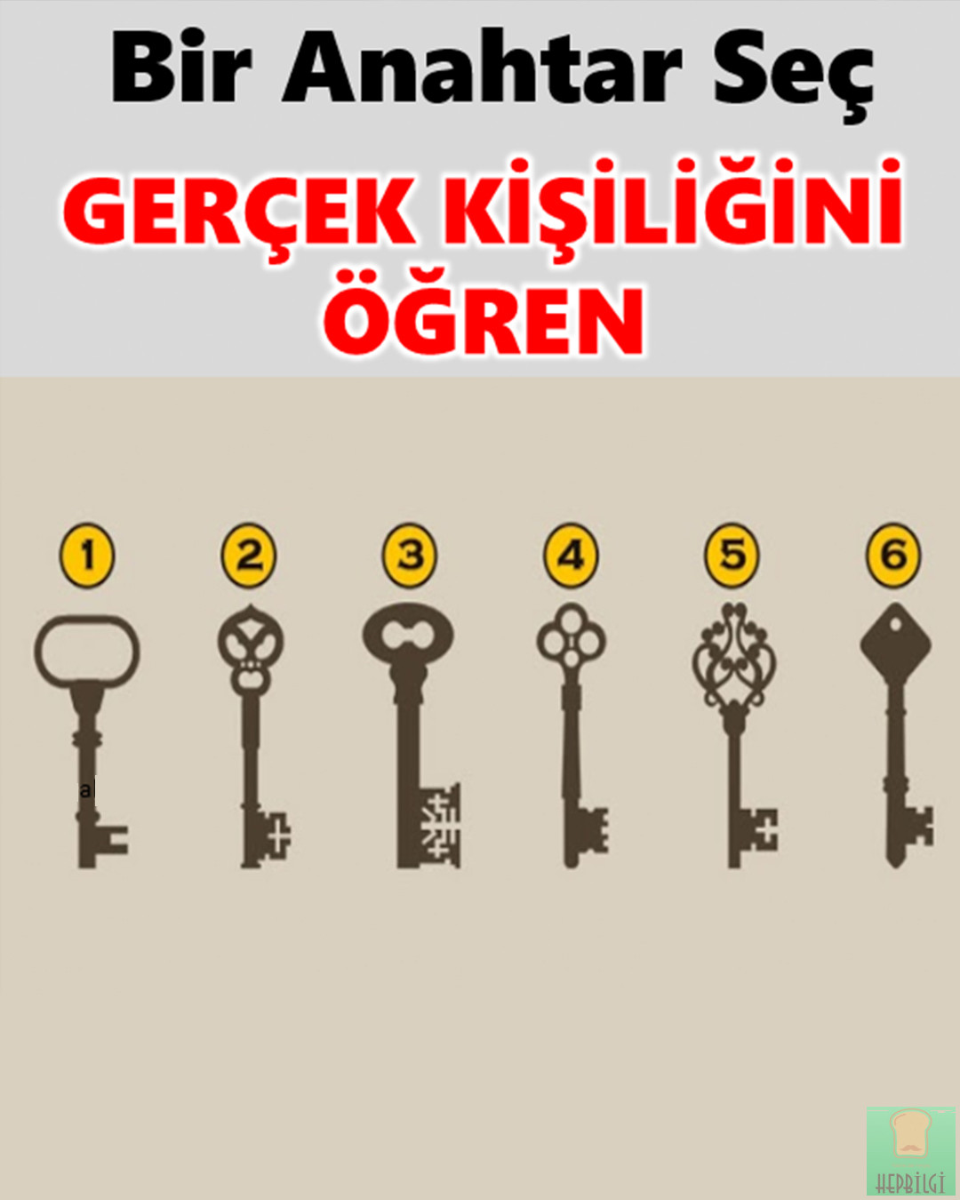Bir anahtar seç gerçek kişiliğini öğren - 1