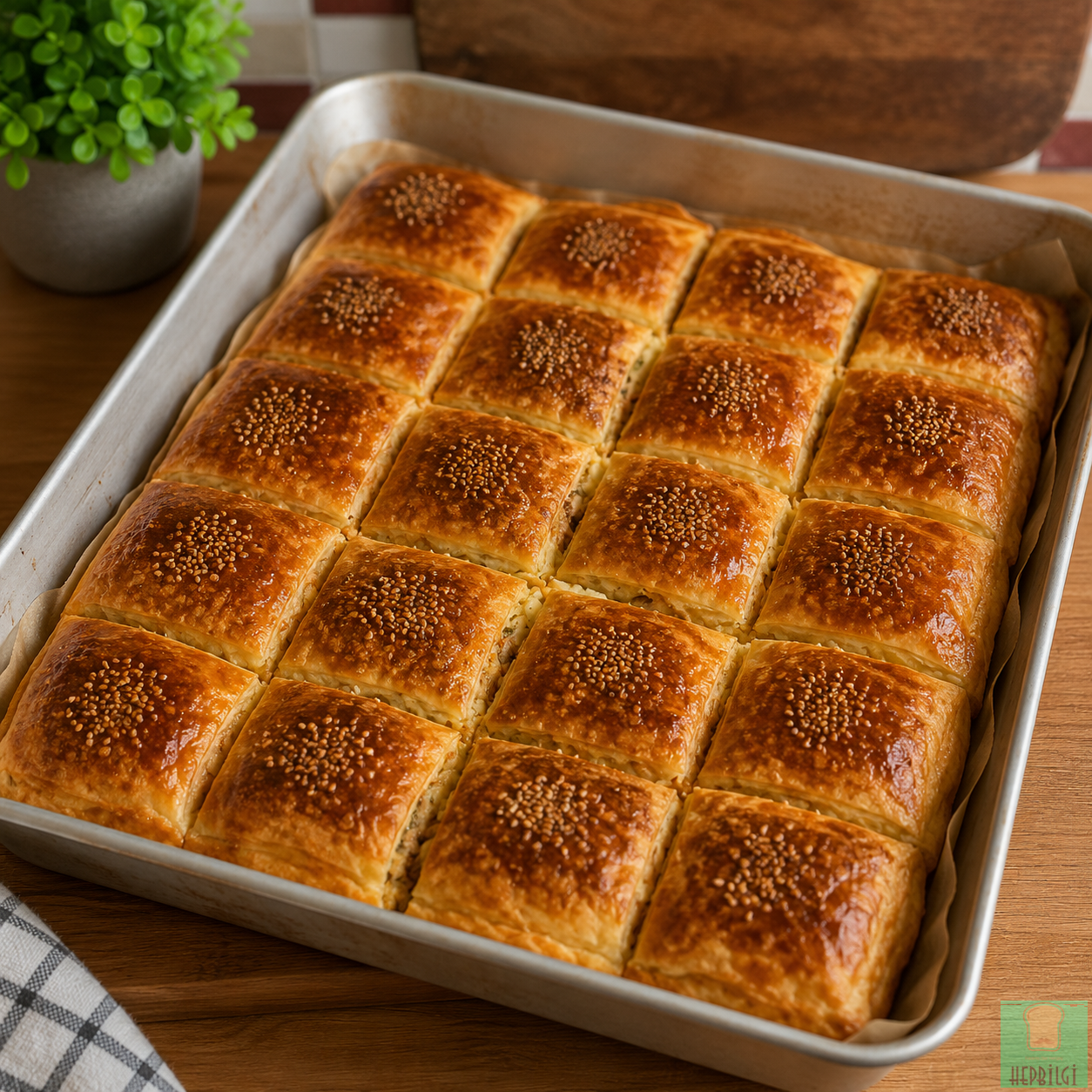 Pide Lezzetinde Soğanlı Tepsi Poğaçası - 3