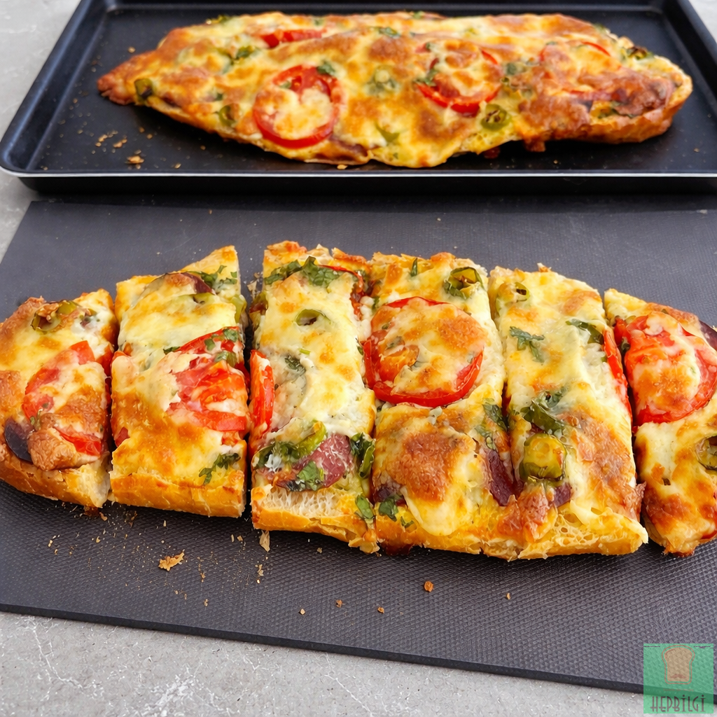 1 Ekmekle 5 Dakikada Pizza Tarifi - 1