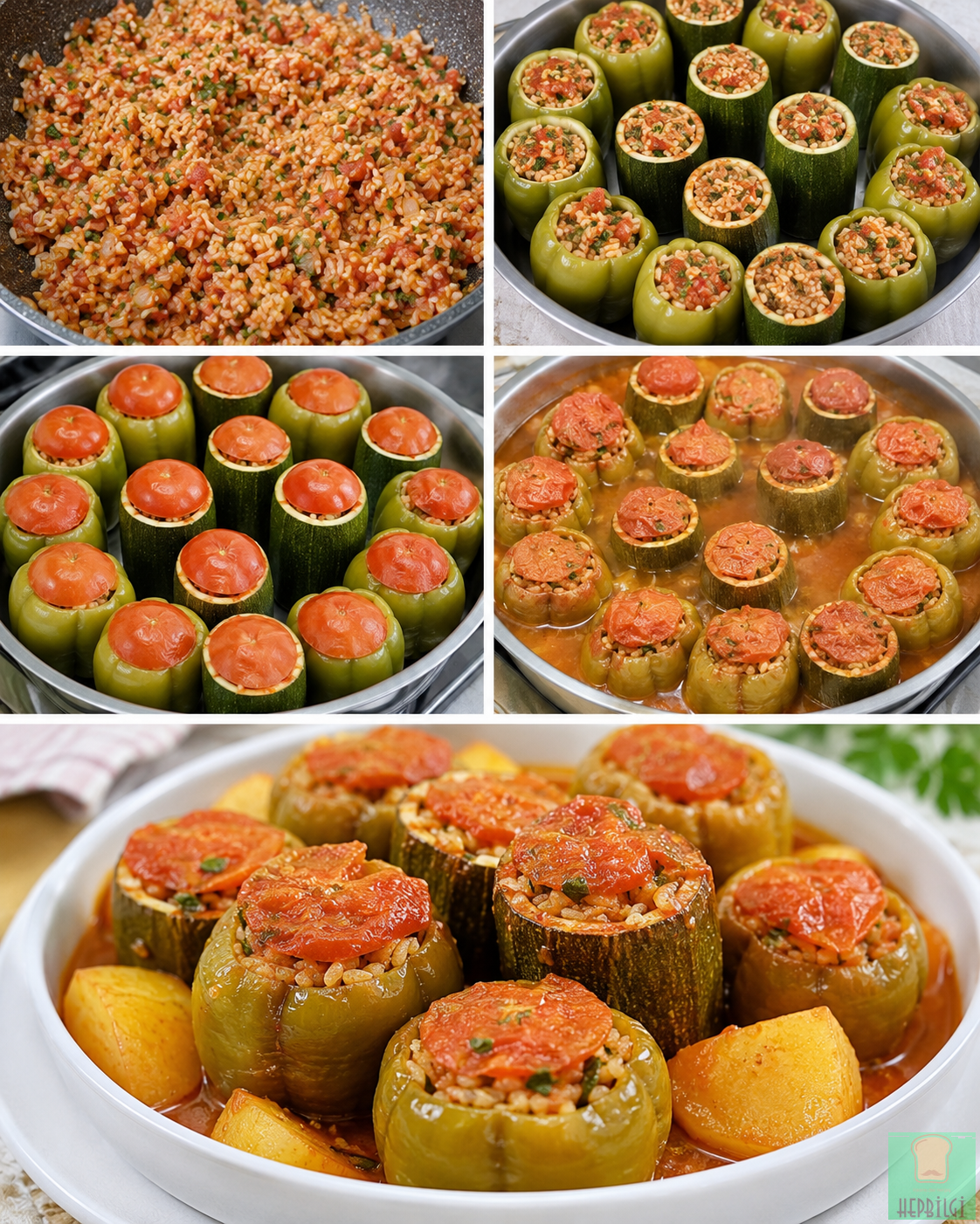 Zeytinyağlı Biber Dolması Tarifi - 1