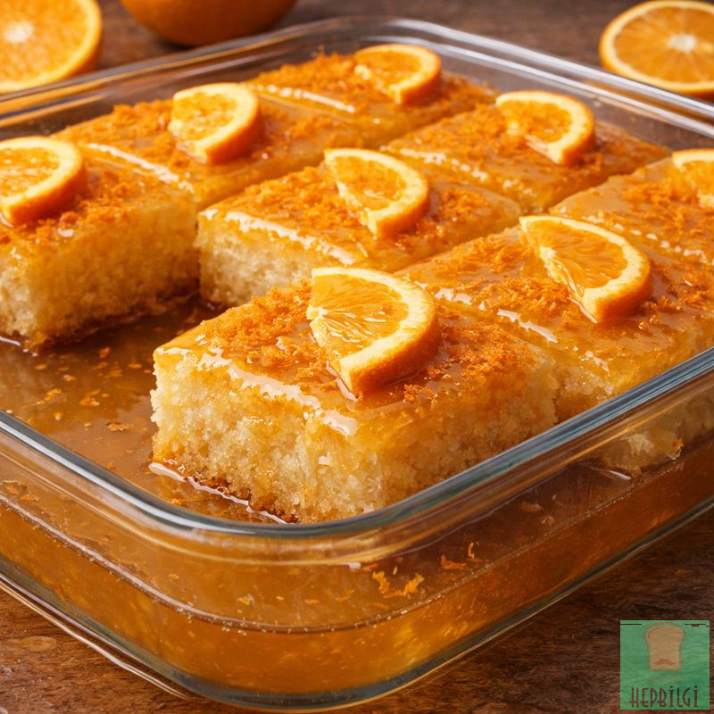 Borcamda Bol Şerbetli Portakal Soslu Revani - 2