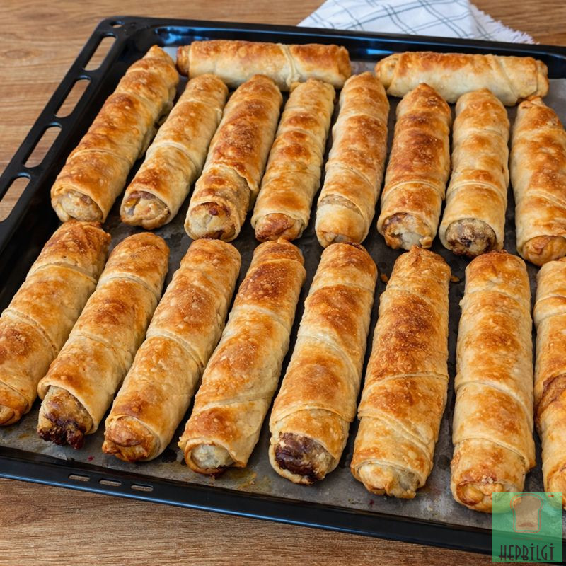 Hazır Yufkadan Patlıcanlı Çıtır Rulo Börek - 3