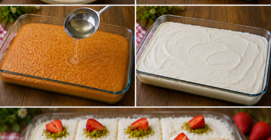 Kremalı Revani Tarifi (Yazlık Şerbetli Tatlı)