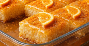 Borcamda Bol Şerbetli Portakal Soslu Revani