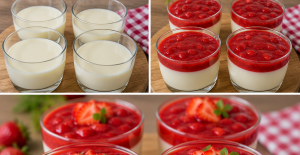 Çilek Soslu Muhallebi