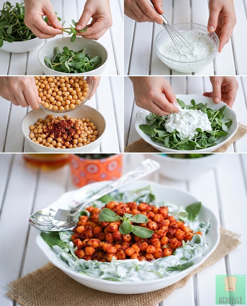 Nohutlu Semizotu Salatası - 2