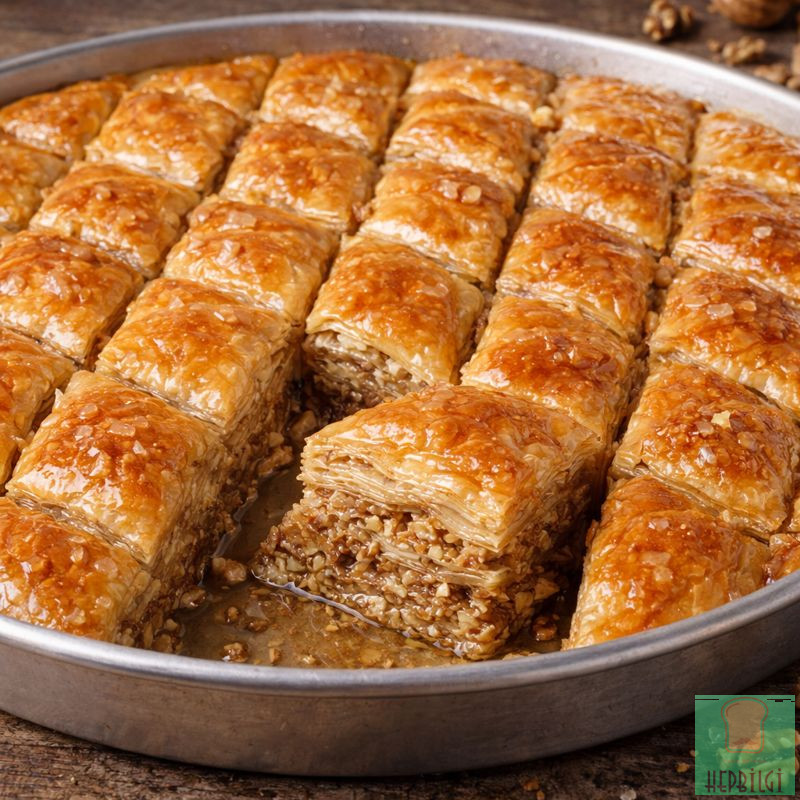 Yuvarlak Tepside Cevizli Ev Baklavası - 2