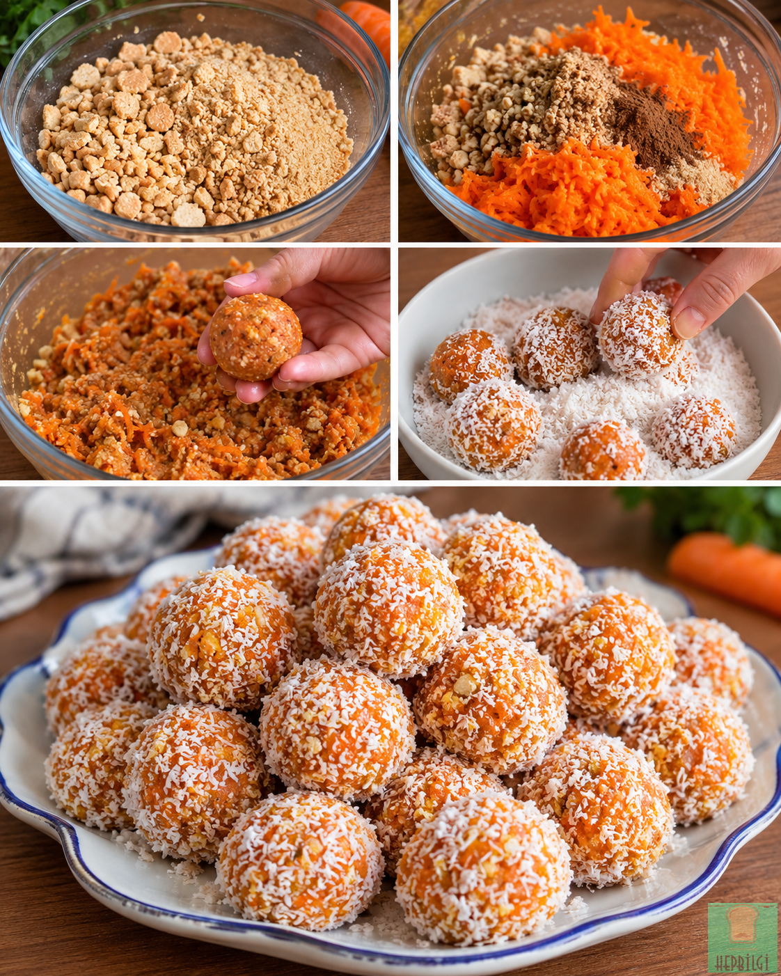 PİŞİRME DERDİ OLMADAN HAVUÇLU BİSKÜVİ TOPLARI - 1