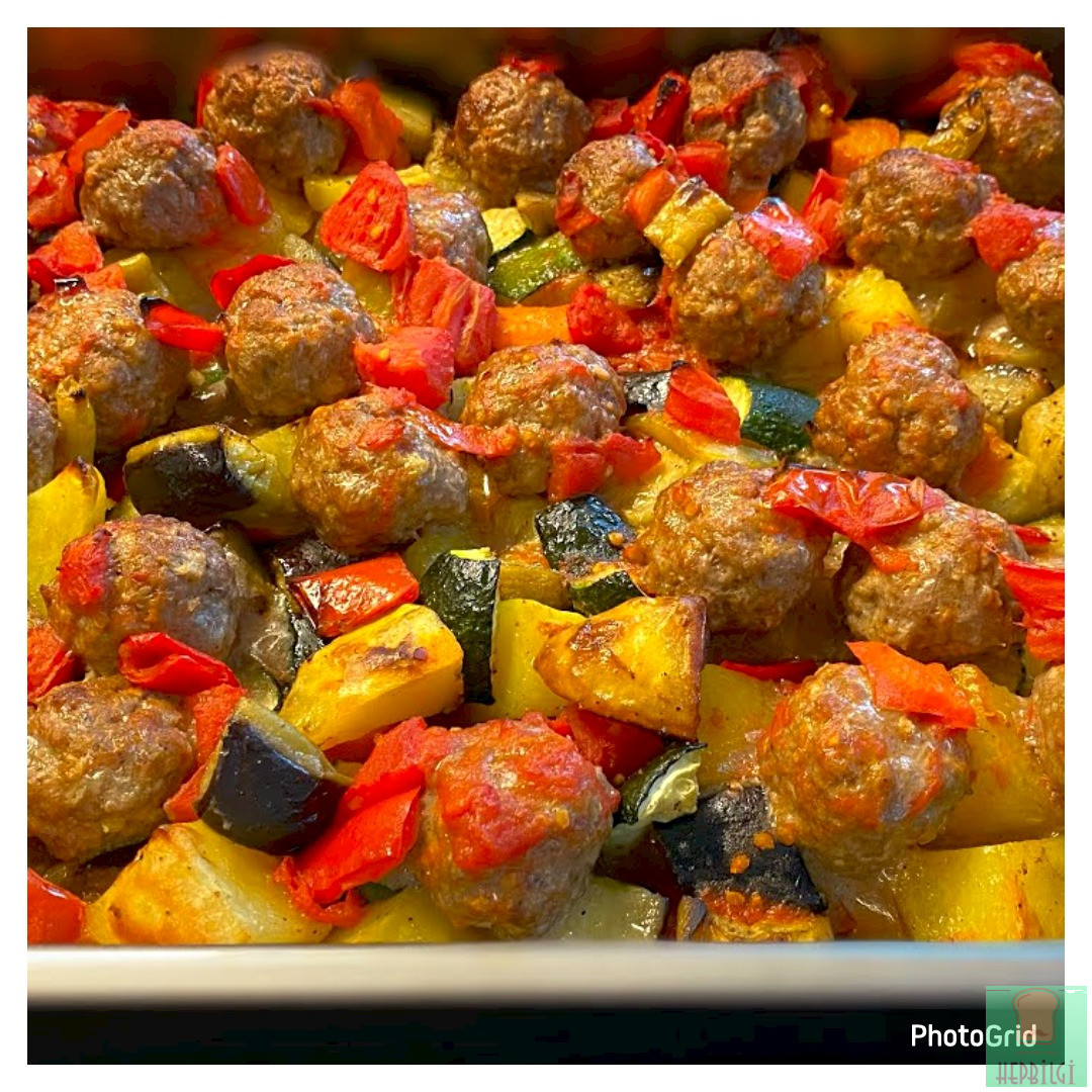 Fırında Kızartmadan Sebzeli Köfte Tarifi - 1