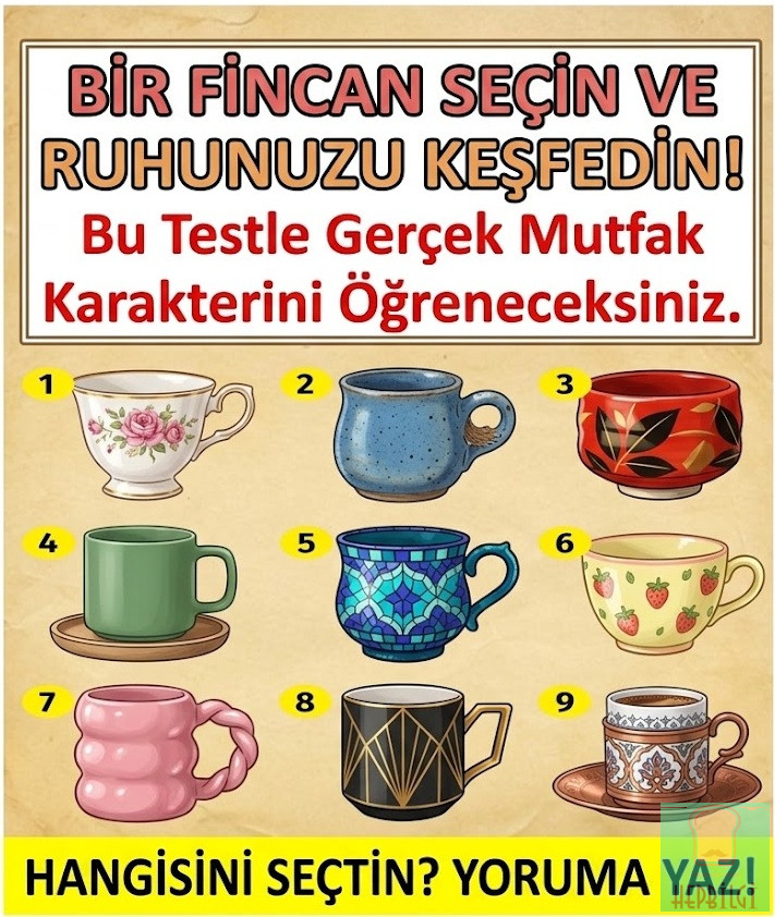 Sadece Bir Kahve Fincanı Seçin! Bu Test Mutfaktaki ve Hayattaki Gizli Karakterinizi Ortaya Çıkarıyor - 3